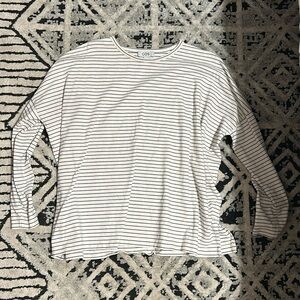 COS Oversized Boxy Fit Long Sleeve Striped Tunic Top Size Small